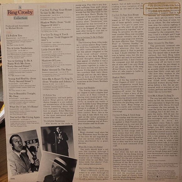 2/$9 Records: "A Bing Crosby Collection" Volume II (1932-1934) 33 1/2 Demo LP - Picture 2 of 8